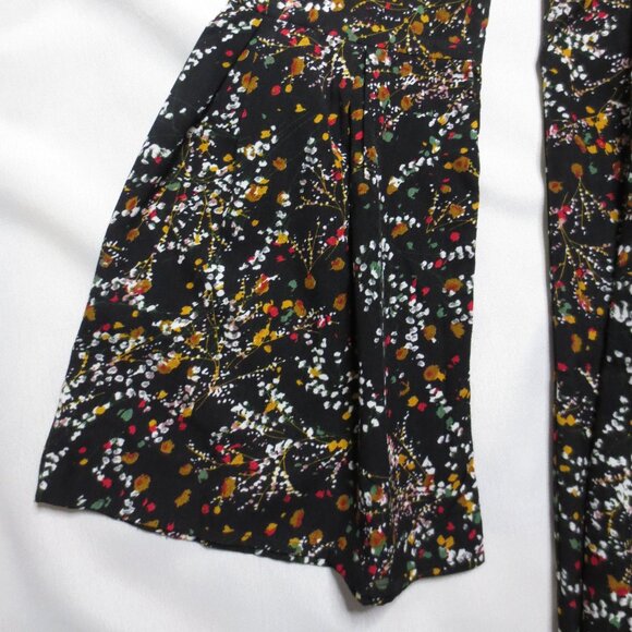 LUCCA womens DRESS black HOLIDAY boho BELL SLEEVES pleats SPLATTER SIZE M - Picture 2 of 11